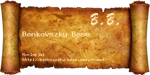 Benkovszky Bese névjegykártya